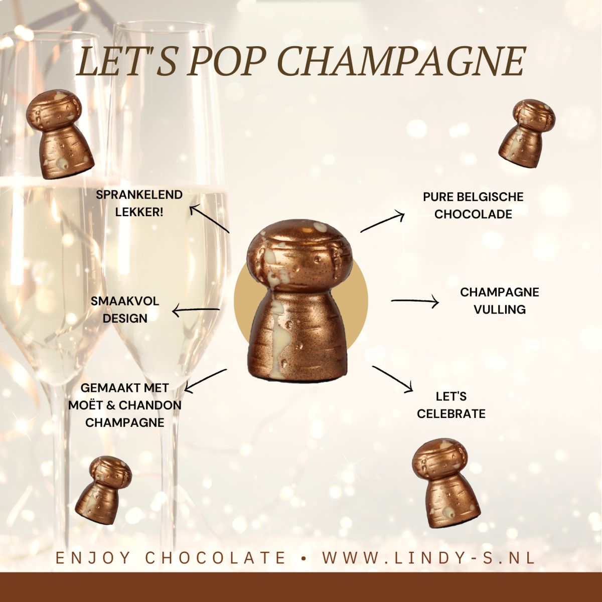 champagne kurk luxe geschenkdoos 24 champagne bonbons