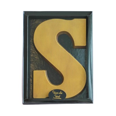 Luxe Chocoladeletter S | Goud Design | Massief | MELK Luxe Chocoladeletter S | Goud Design | Massief | MELK