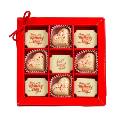 Luxe Geschenkdoos Happy Mothers Day – 9 Ambachtelijke Bonbons Luxe Geschenkdoos Happy Mothers Day – 9 Ambachtelijke Bonbons