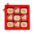 Luxe rode geschenkdoos met 9 Moederdag bonbons van Lindys Patisserie
